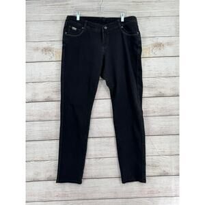 Kuhl Tapered Leg Denim Jeans Womens 16 Reg Black Stretch Internal Drawstring